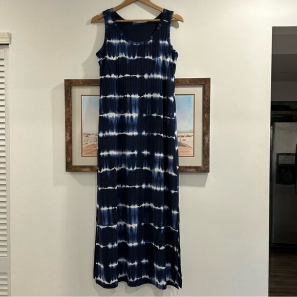 Laura Tie Dye Print Maxi Dress Blue - Picture 4 of 8